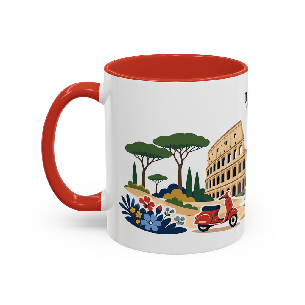 Rome Coffee Mug | Italy Travel Souvenir | Porcelain Decal City Gift | 11oz 15oz Accent Mug