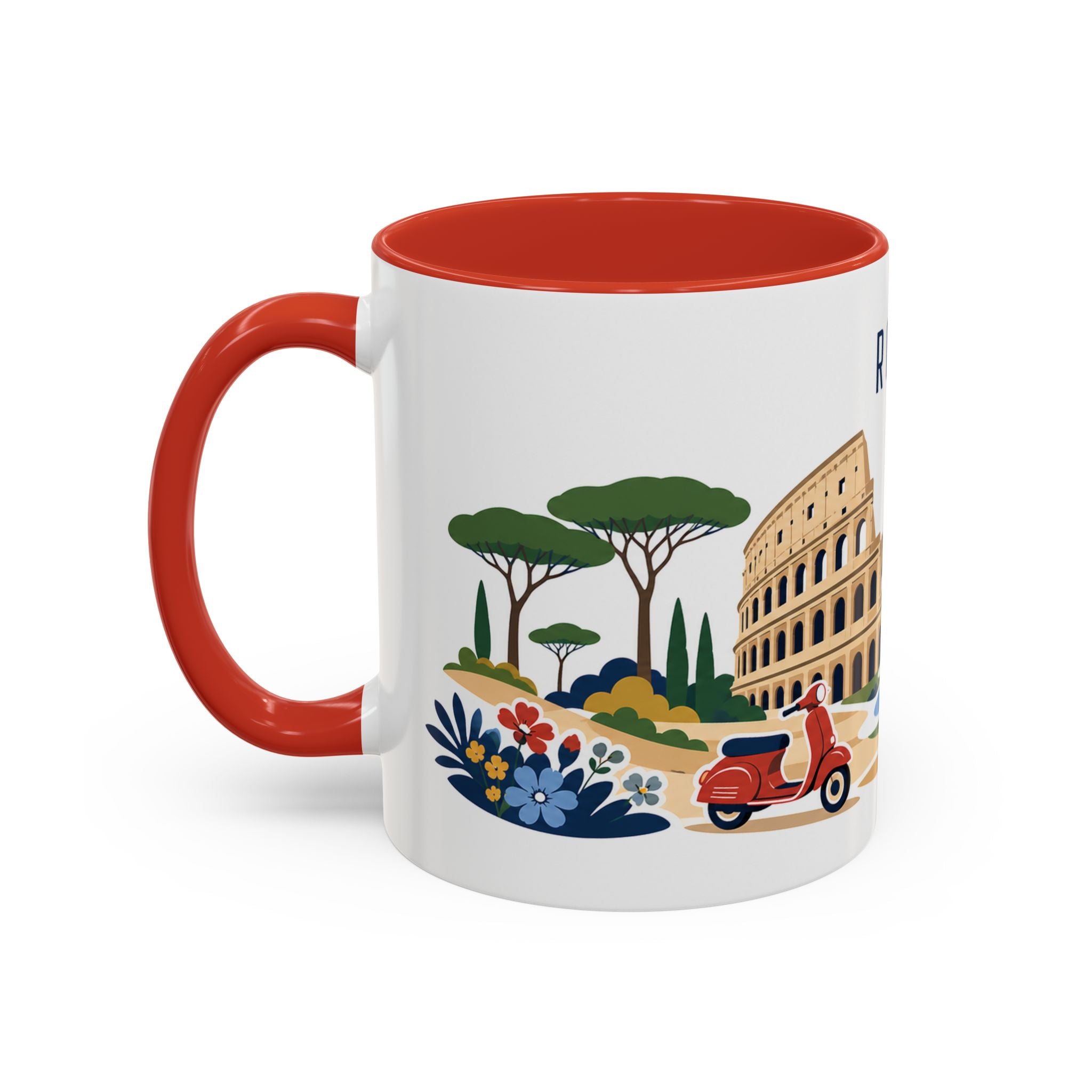 Rome Coffee Mug | Italy Travel Souvenir | Porcelain Decal City Gift | 11oz 15oz Accent Mug