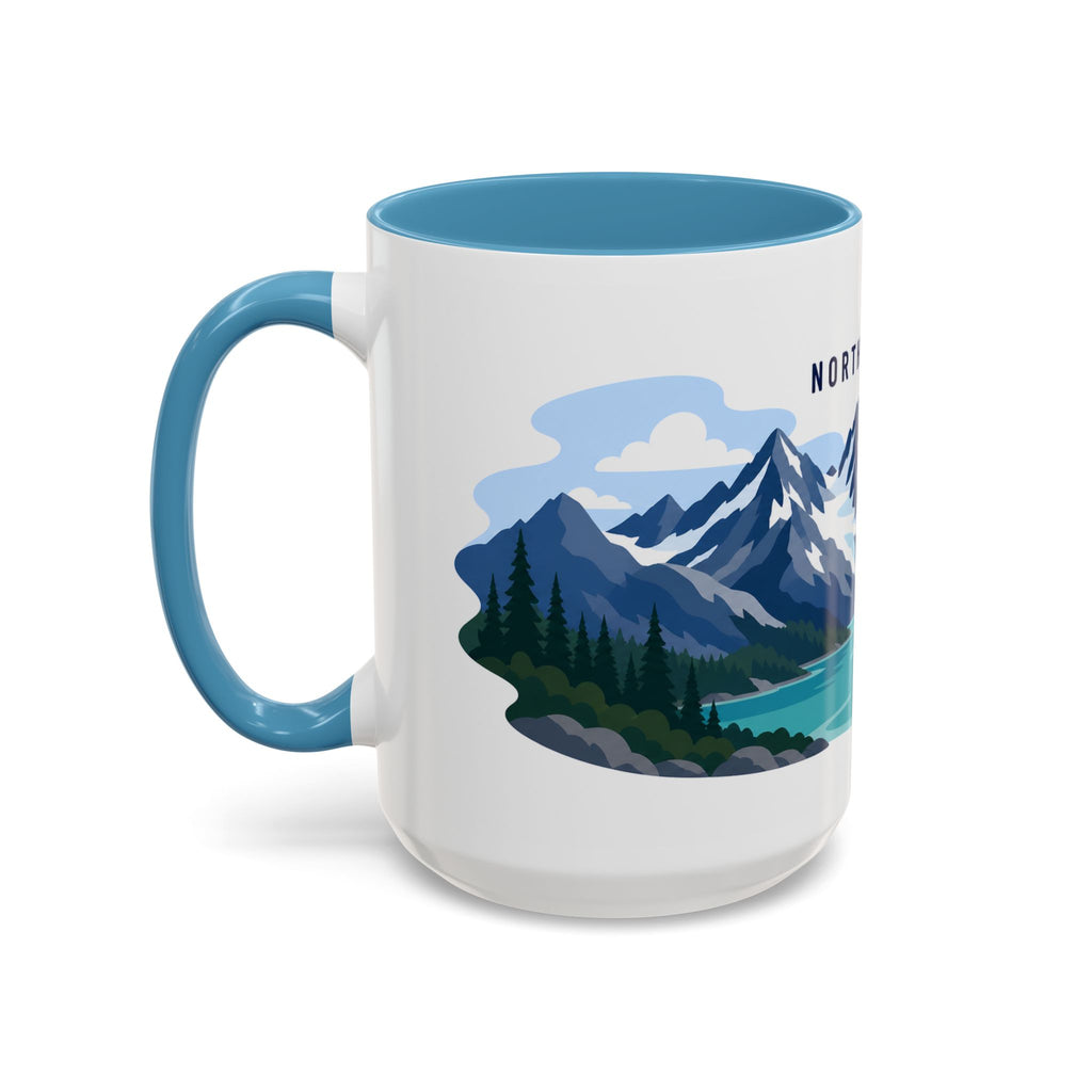 North Cascades National Park Coffee Mug | Solid Color Block Park Souvenir | 11oz 15oz Accent Mug