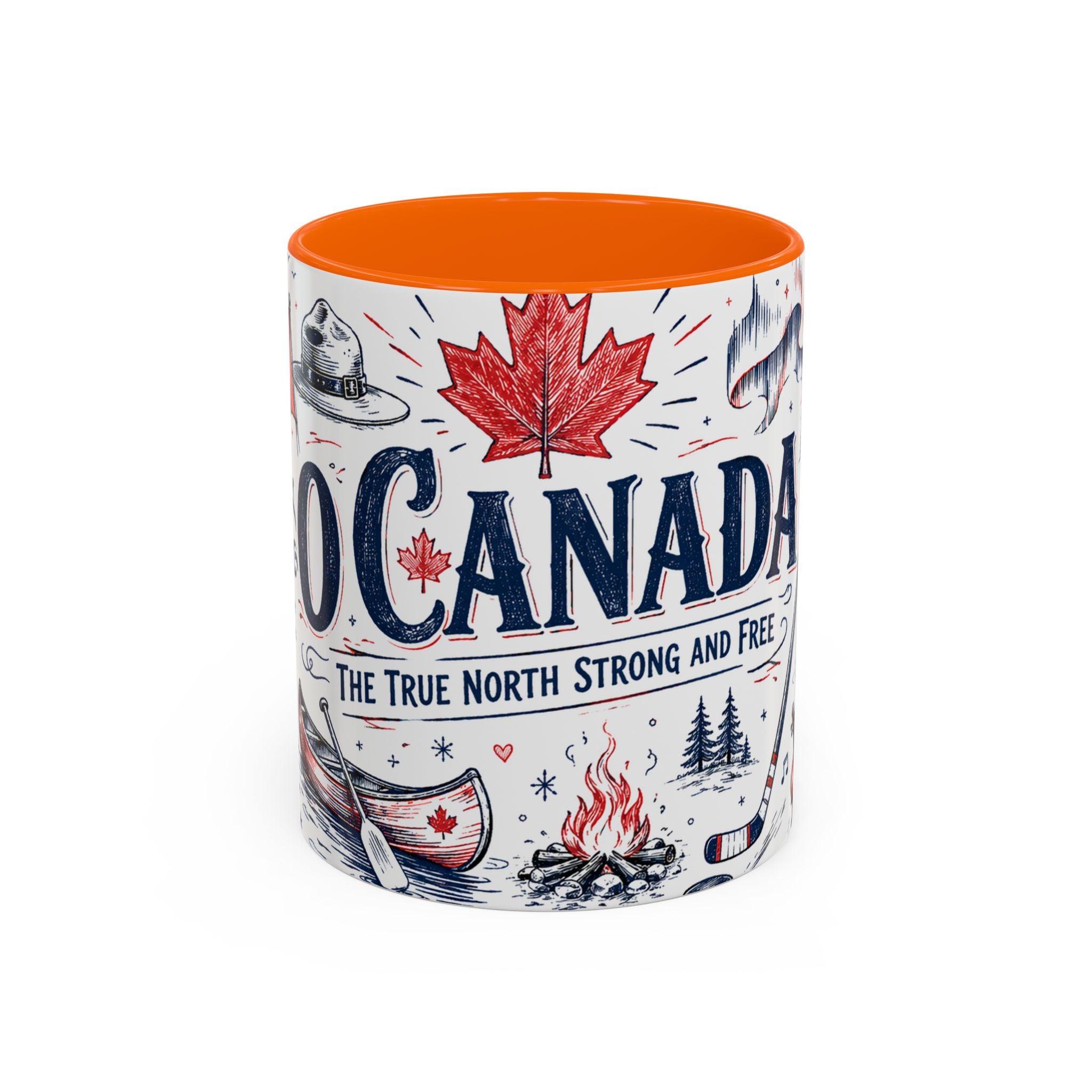 O Canada True North Coffee Mug | Canadian Pride Gift | Accent Color Ceramic 11oz 15oz