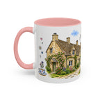Bibury Illustrated Travel Mug | England Souvenir Accent Coffee Mug | 11oz 15oz Ceramic Cup