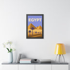 Egypt Pyramids Egypt Framed Poster | Vintage Travel Wall Art | Black Walnut White Frame | 16x24 20x30