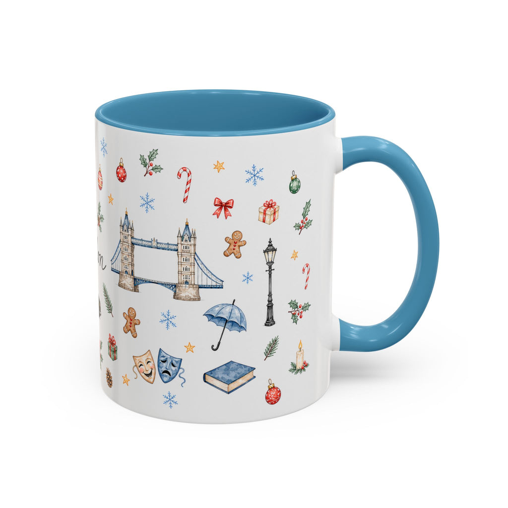 London Christmas Mug | Watercolor City Souvenir, Travel Memories, Ceramic Coffee Cup
