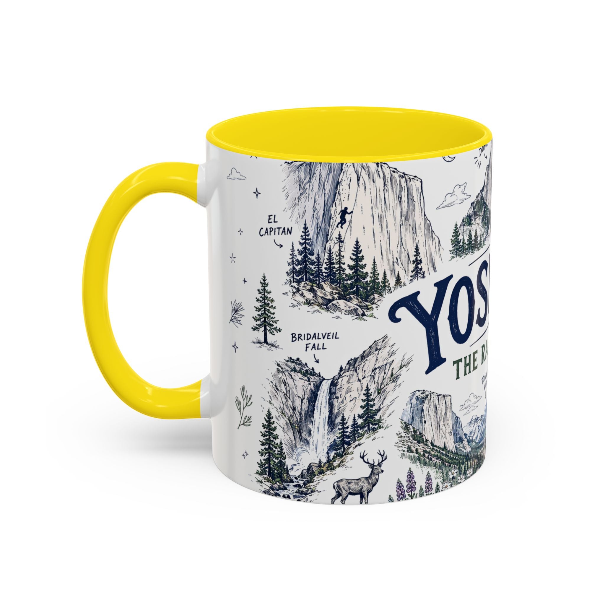 Yosemite National Park Coffee Mug | Hiking Camping Nature Gift | Accent Color Ceramic 11oz 15oz