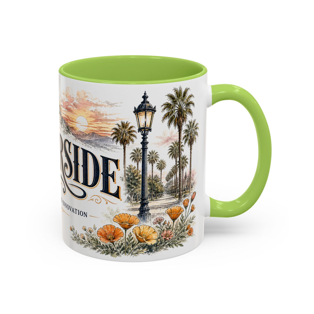 Riverside Coffee Mug | United States Travel Souvenir | Vintage Illustrated City Gift | 11 oz 15 oz Accent Mug