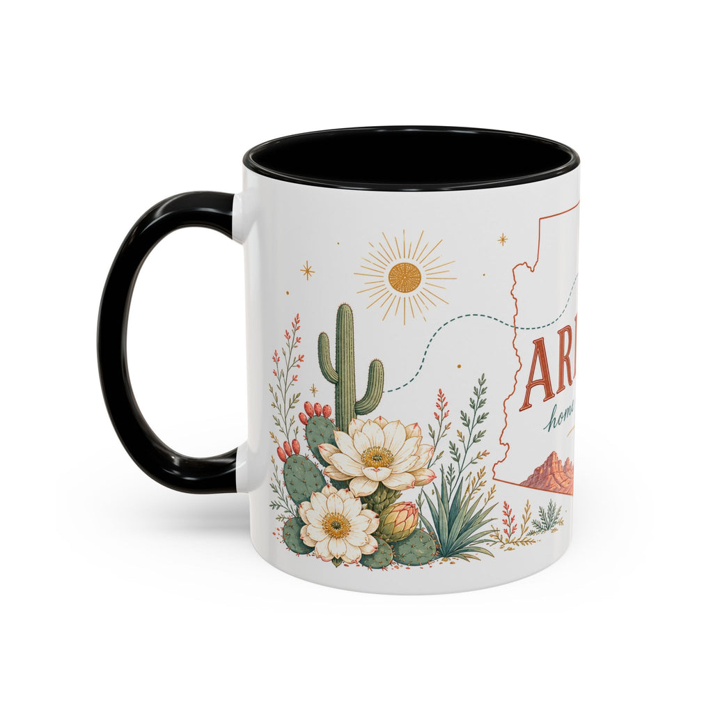 Arizona State Map Mug | Desert Landscape, Botanical Accents, Homesick Gift