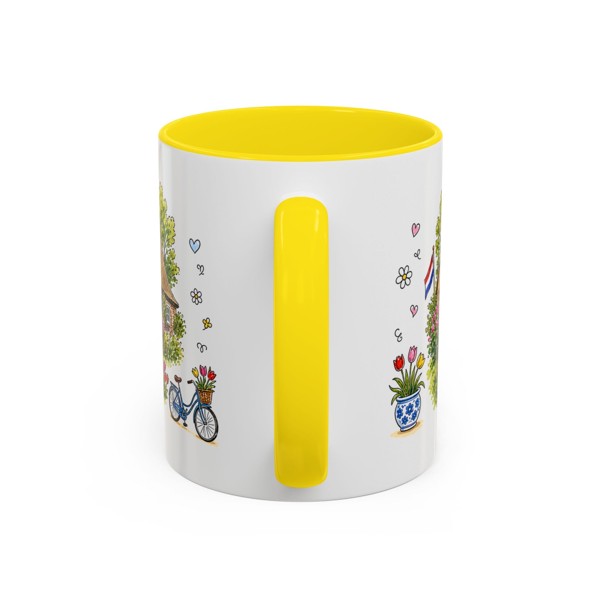 Giethoorn Illustrated Travel Mug | Netherlands Souvenir Accent Coffee Mug | 11oz 15oz Ceramic Cup