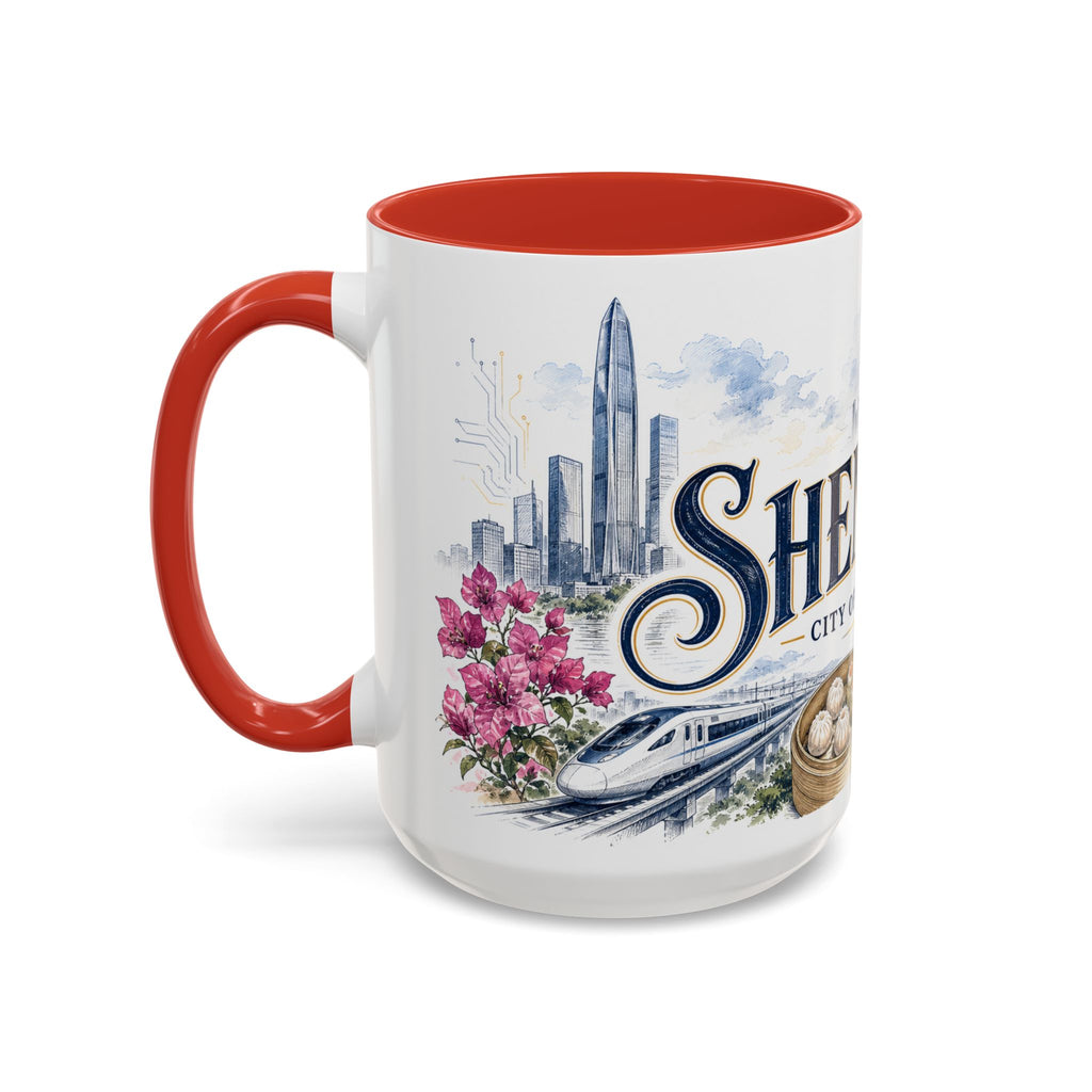 Shenzhen Coffee Mug | China Travel Souvenir | Vintage Illustrated City Gift | 11 oz 15 oz Accent Mug
