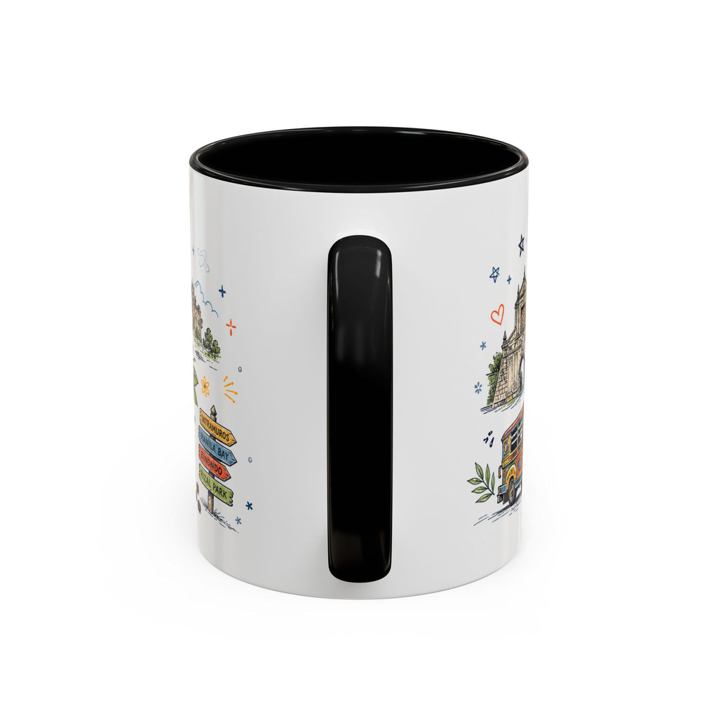 Manila Coffee Mug | Philippines Souvenir Travel Gift | Accent Color Ceramic 11oz 15oz