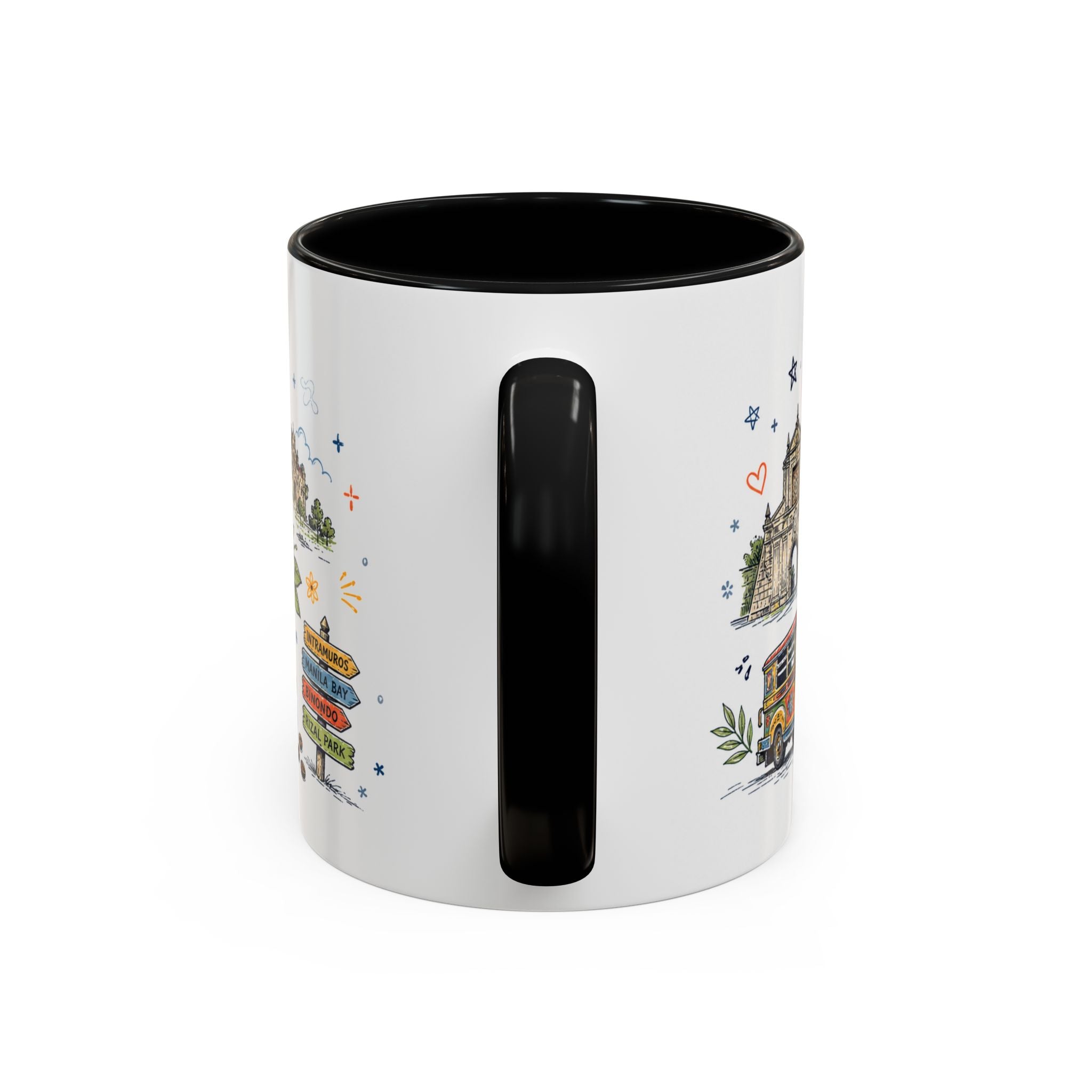 Manila Coffee Mug | Philippines Souvenir Travel Gift | Accent Color Ceramic 11oz 15oz