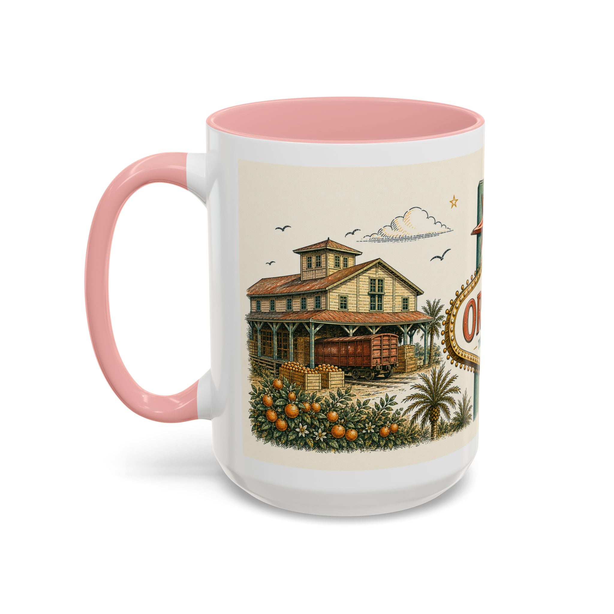Orlando Coffee Mug | United States Travel Souvenir | Vintage Illustrated City Gift | 11 oz 15 oz Accent Mug