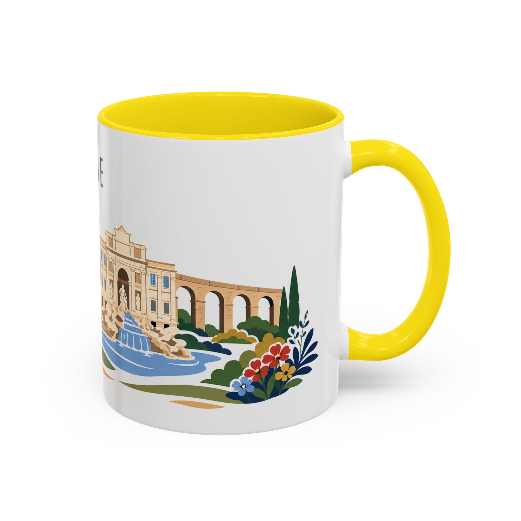 Rome Coffee Mug | Italy Travel Souvenir | Porcelain Decal City Gift | 11oz 15oz Accent Mug