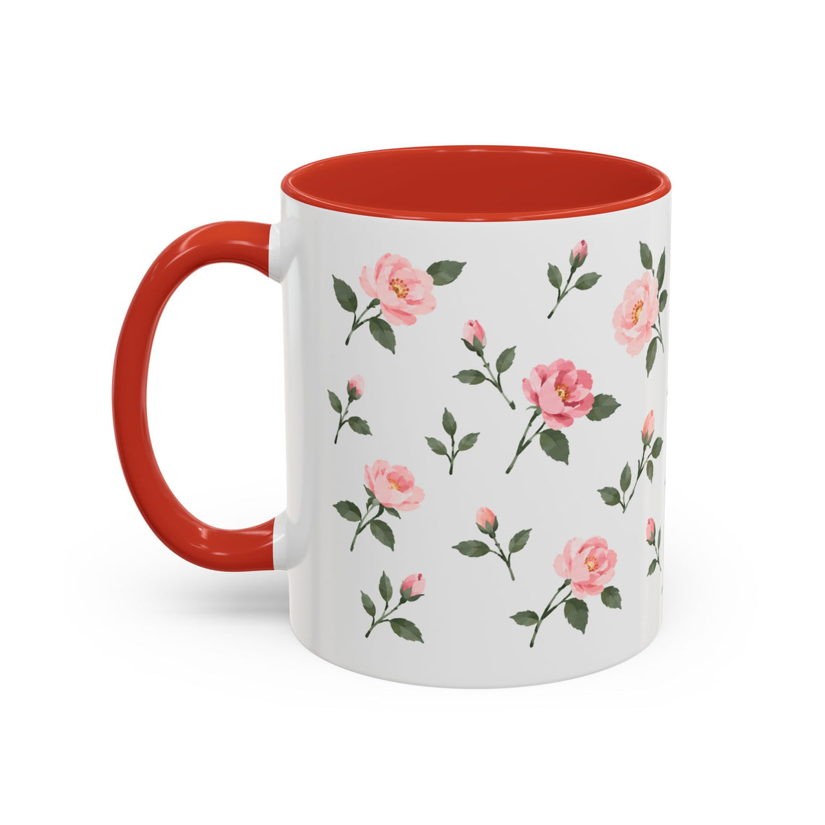 New York Rose Mug, State Flower Floral Coffee Cup, 11oz Botanical Gift