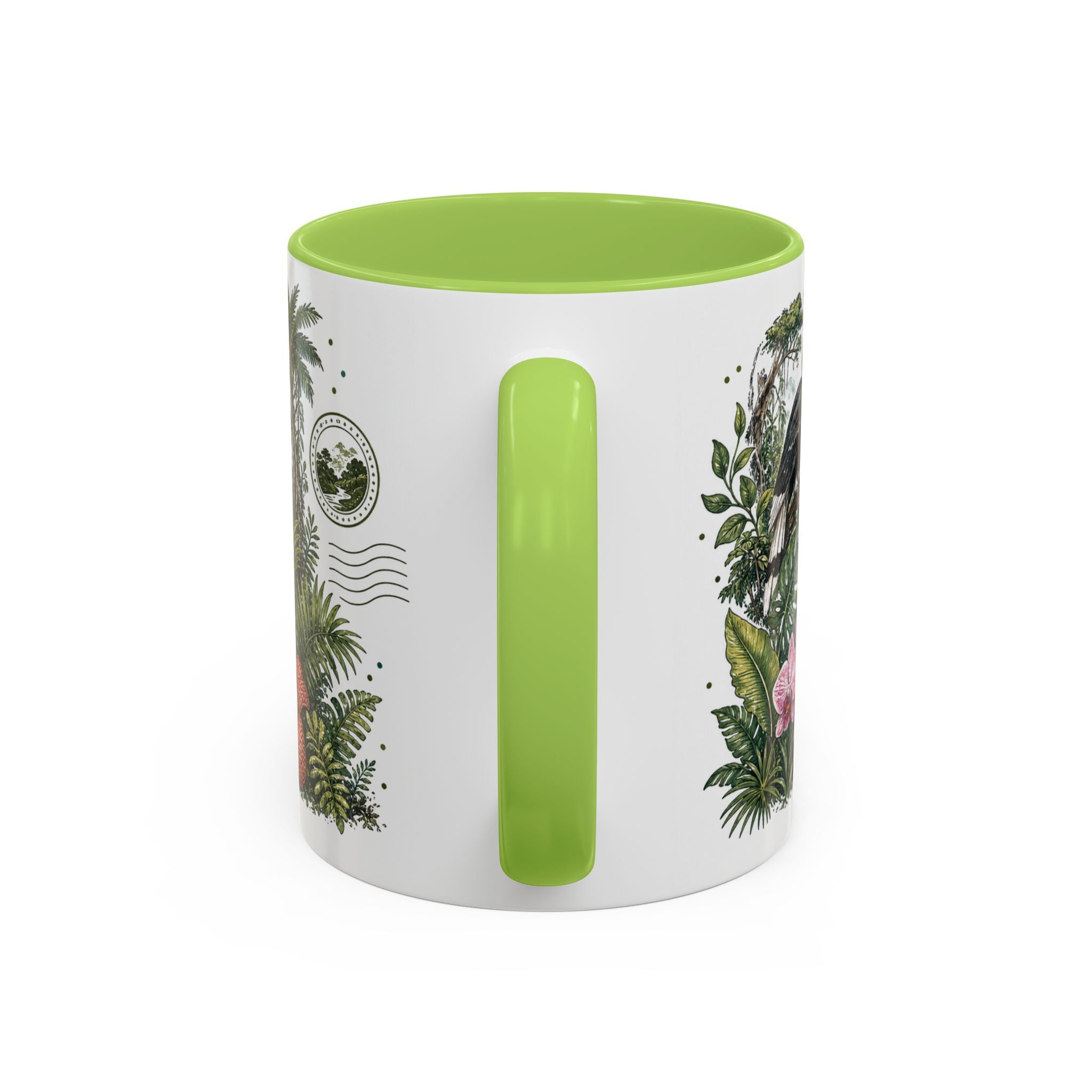 Borneo Rainforest Coffee Mug | Travel Destination Souvenir Gift | Accent Color Ceramic 11oz 15oz
