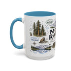 Mount Rainier Coffee Mug | National Park Hiking Washington Gift | Accent Color Ceramic 11oz 15oz