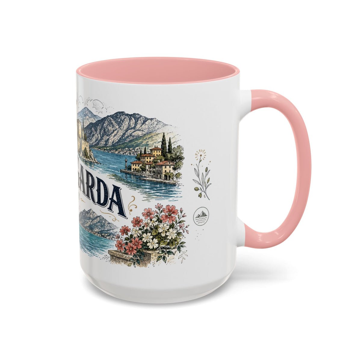Lake Garda Mug, Italy Travel Souvenir, Bucket List Gift, Accent Ceramic Coffee Mug 11oz 15oz