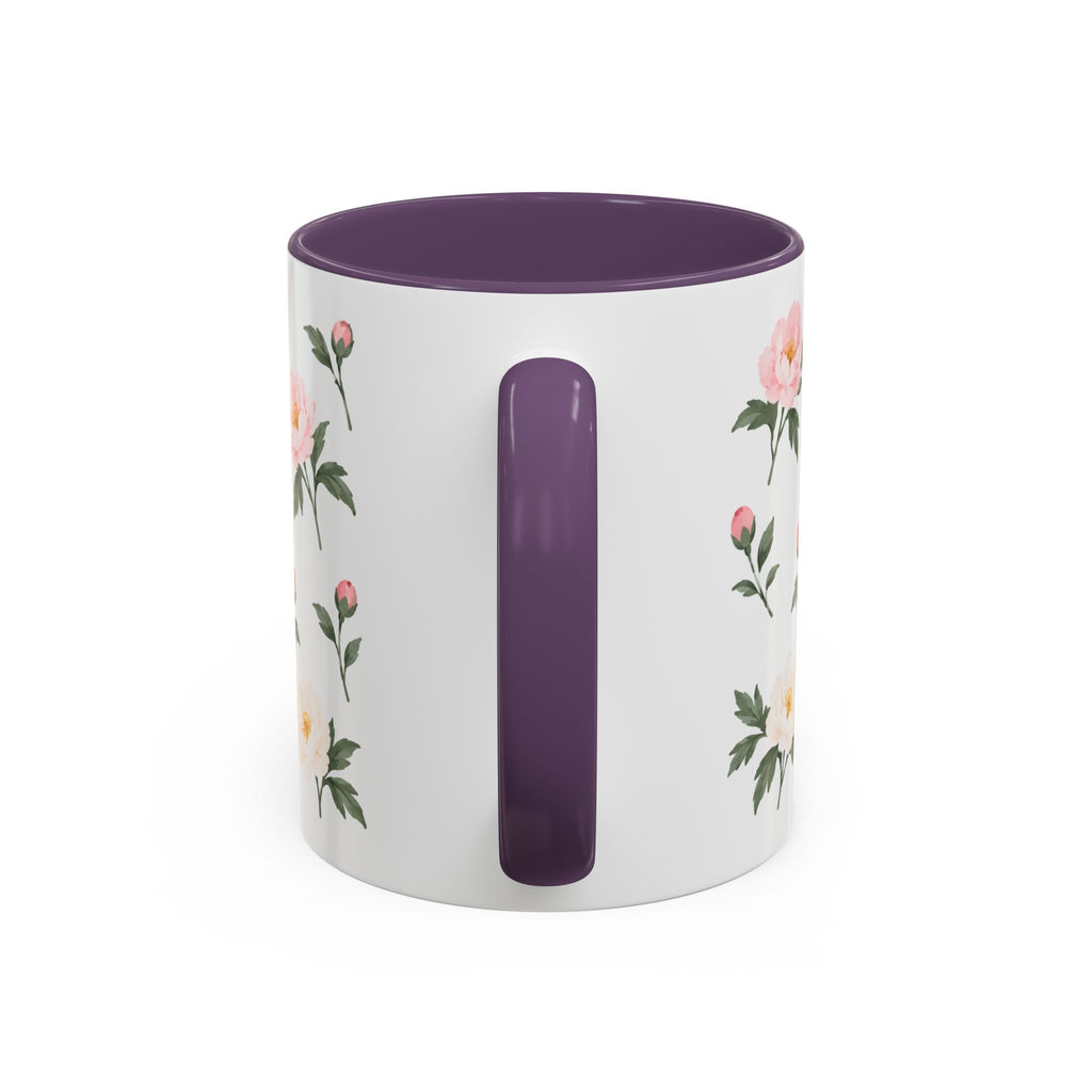 Indiana Peony Mug, State Flower Floral Coffee Cup, 11oz Botanical Gift