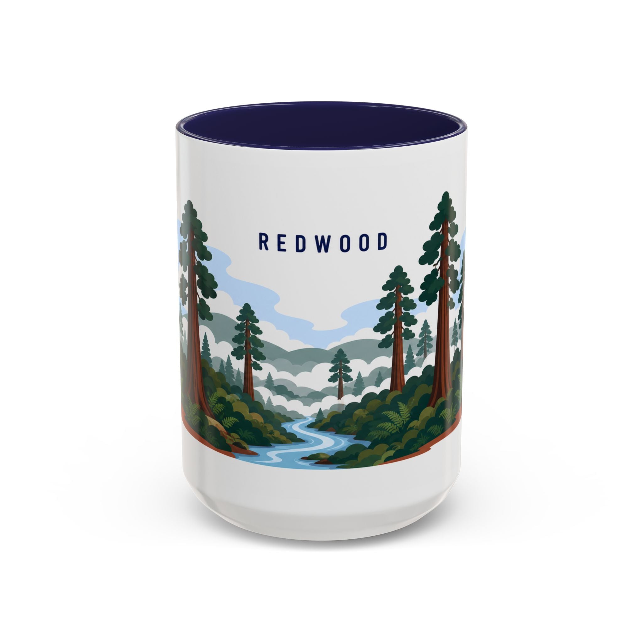 Redwood National Park Coffee Mug | Solid Color Block Park Souvenir | 11oz 15oz Accent Mug