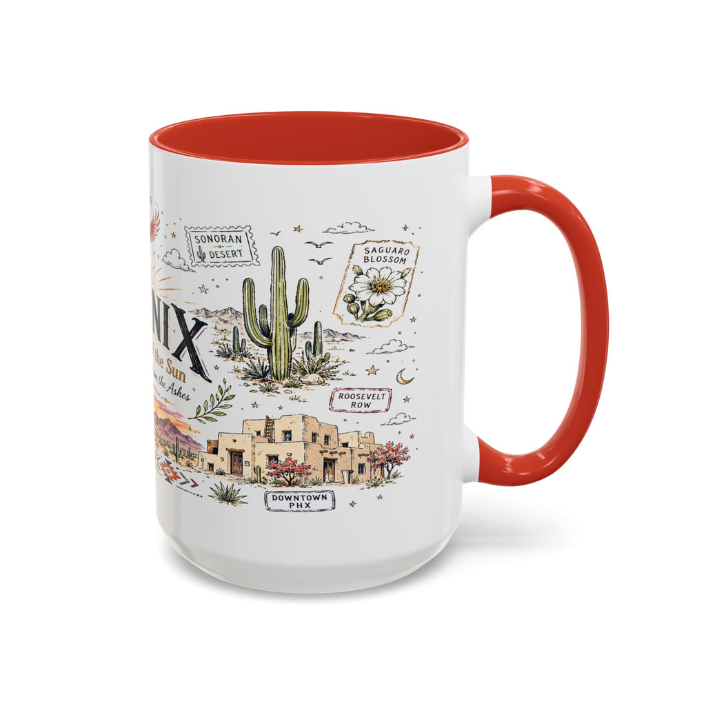 Phoenix Coffee Mug | Arizona Souvenir City Gift | Accent Color Ceramic 11oz 15oz