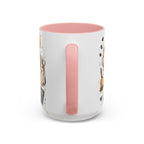 Teacher Fuel Coffee Mug | Powered by Coffee and Wine Funny Gift | Accent Color Ceramic 11oz 15oz