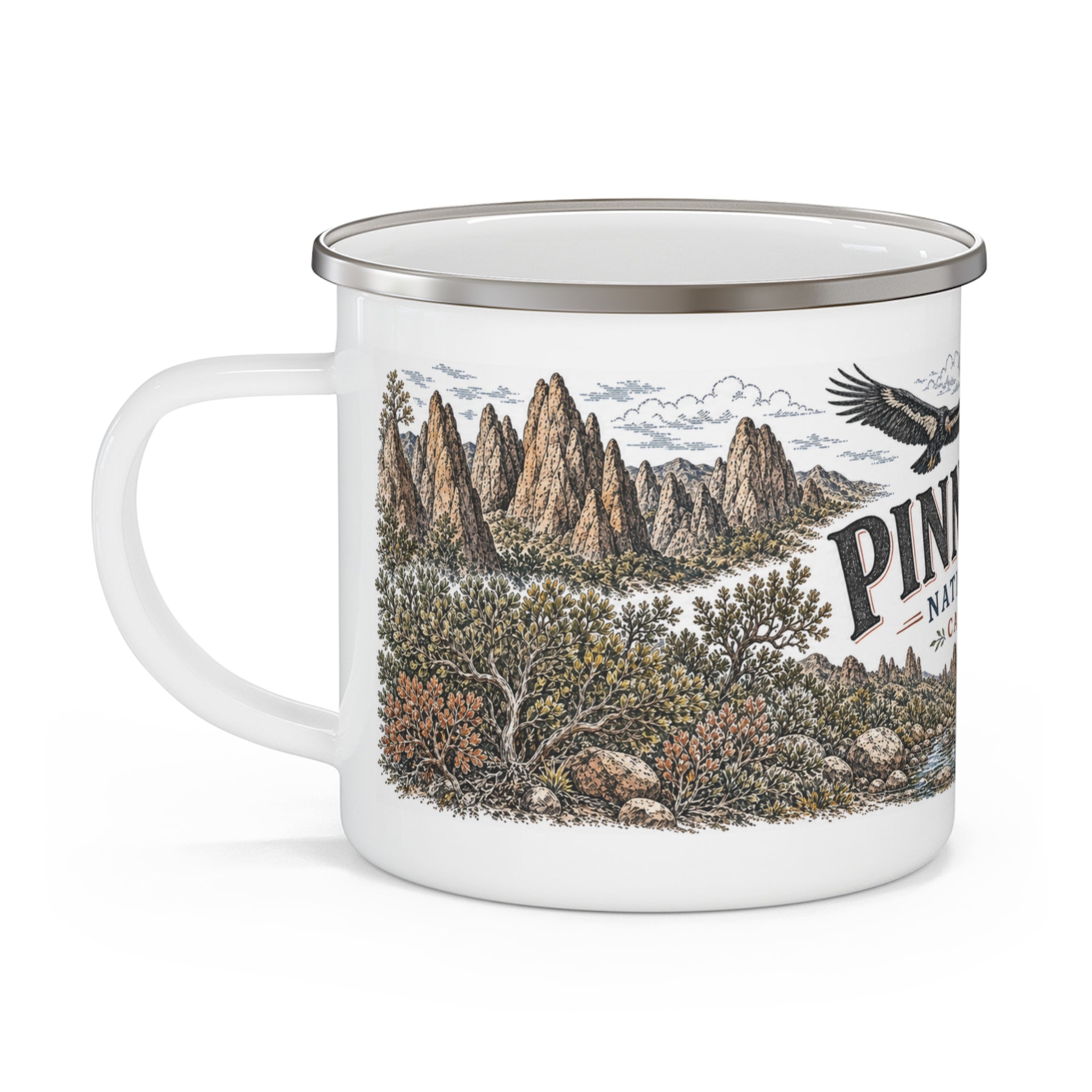Pinnacles National Park Vintage Enamel Camping Mug | 12oz National Park Hiking Gift