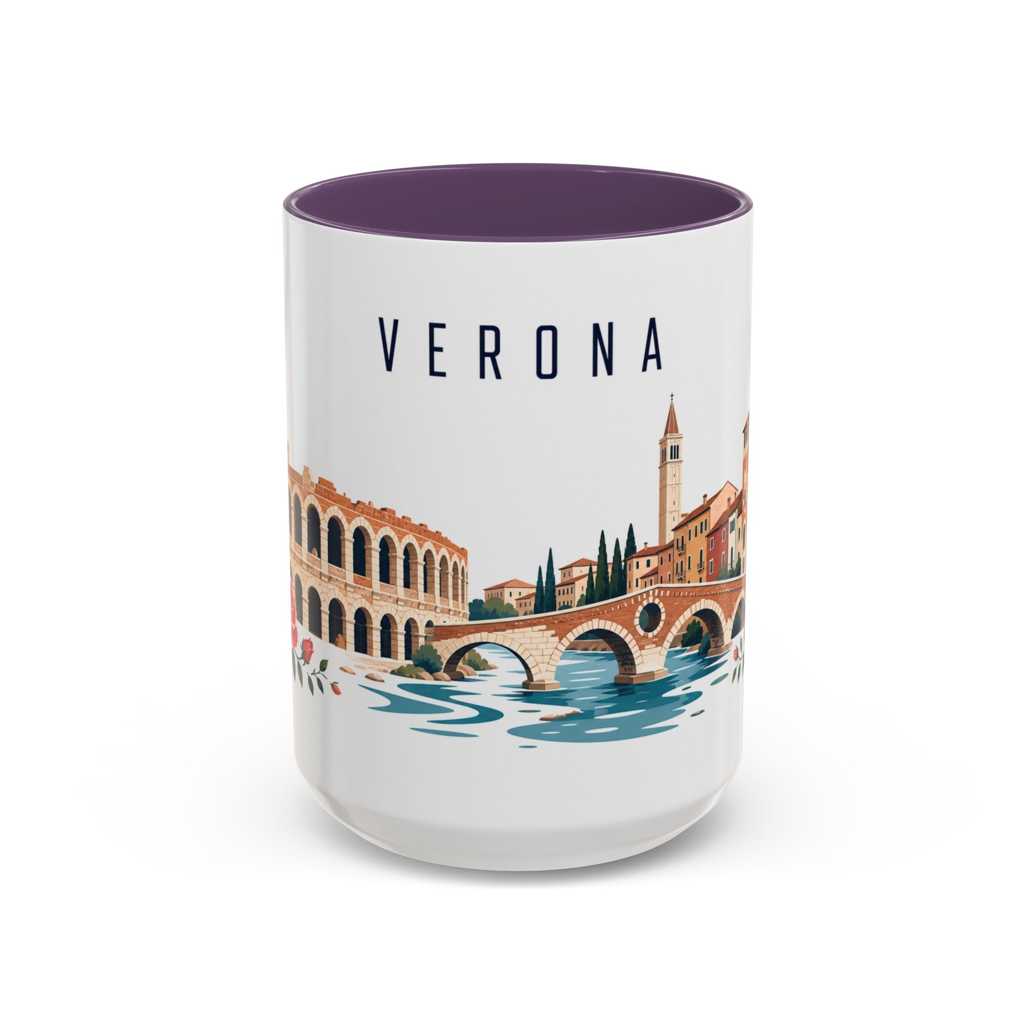 Verona Coffee Mug | Italy Travel Souvenir | Porcelain Decal City Gift | 11oz 15oz Accent Mug