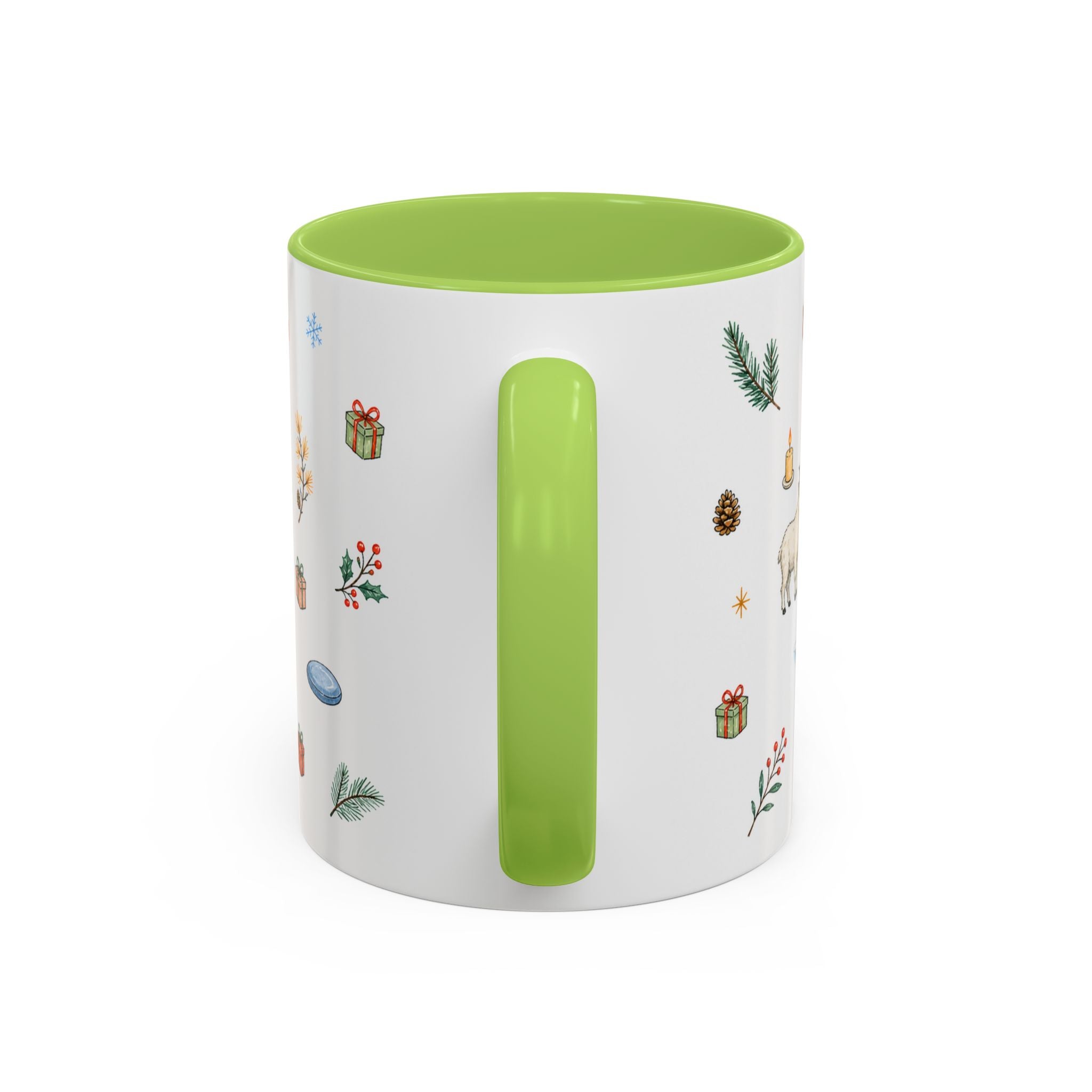Banff Lake Louise Christmas Mug | Watercolor Travel Souvenir | Holiday Gift | Accent Ceramic Coffee Cup 11oz 15oz