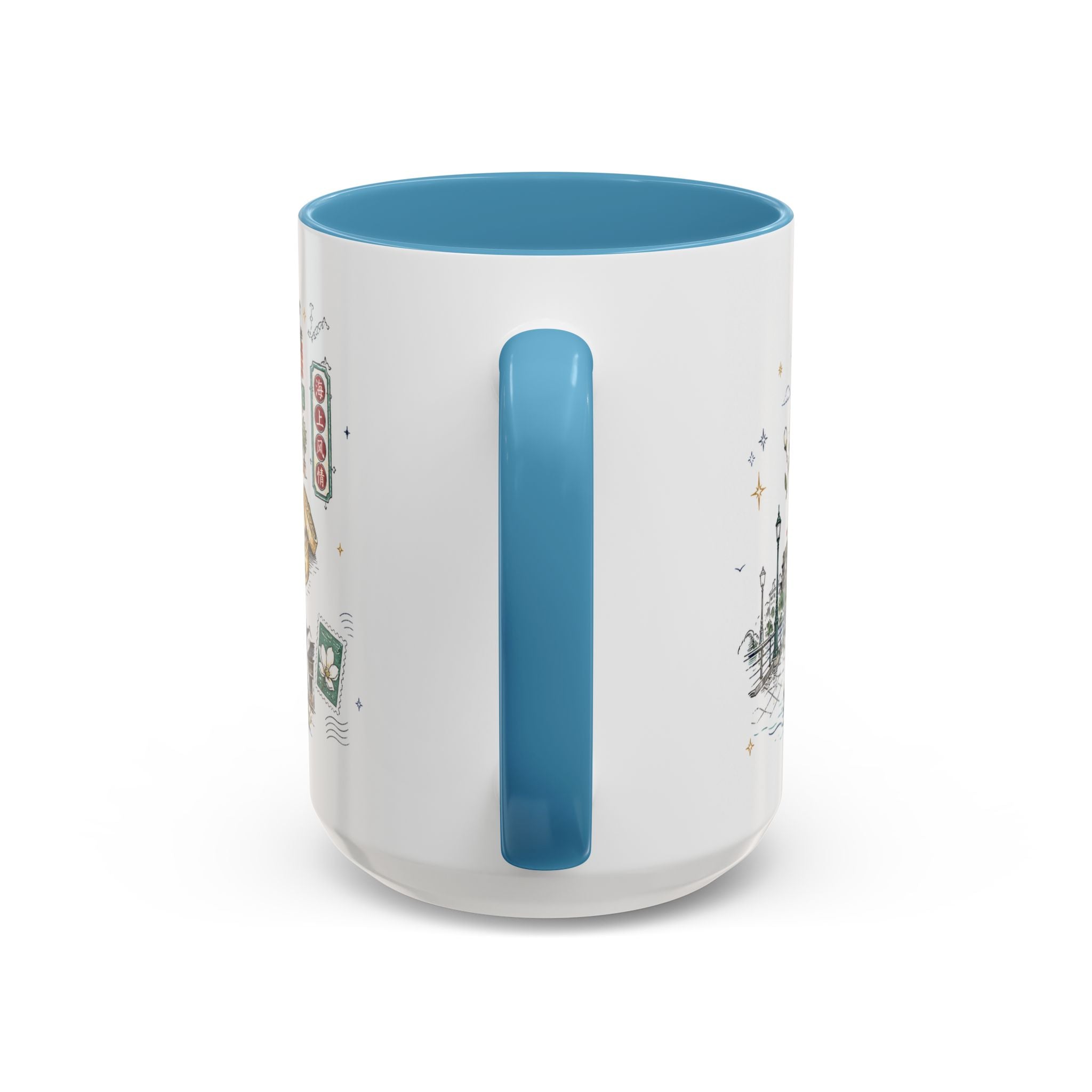 Shanghai Coffee Mug | China Souvenir Travel Gift | Accent Color Ceramic 11oz 15oz