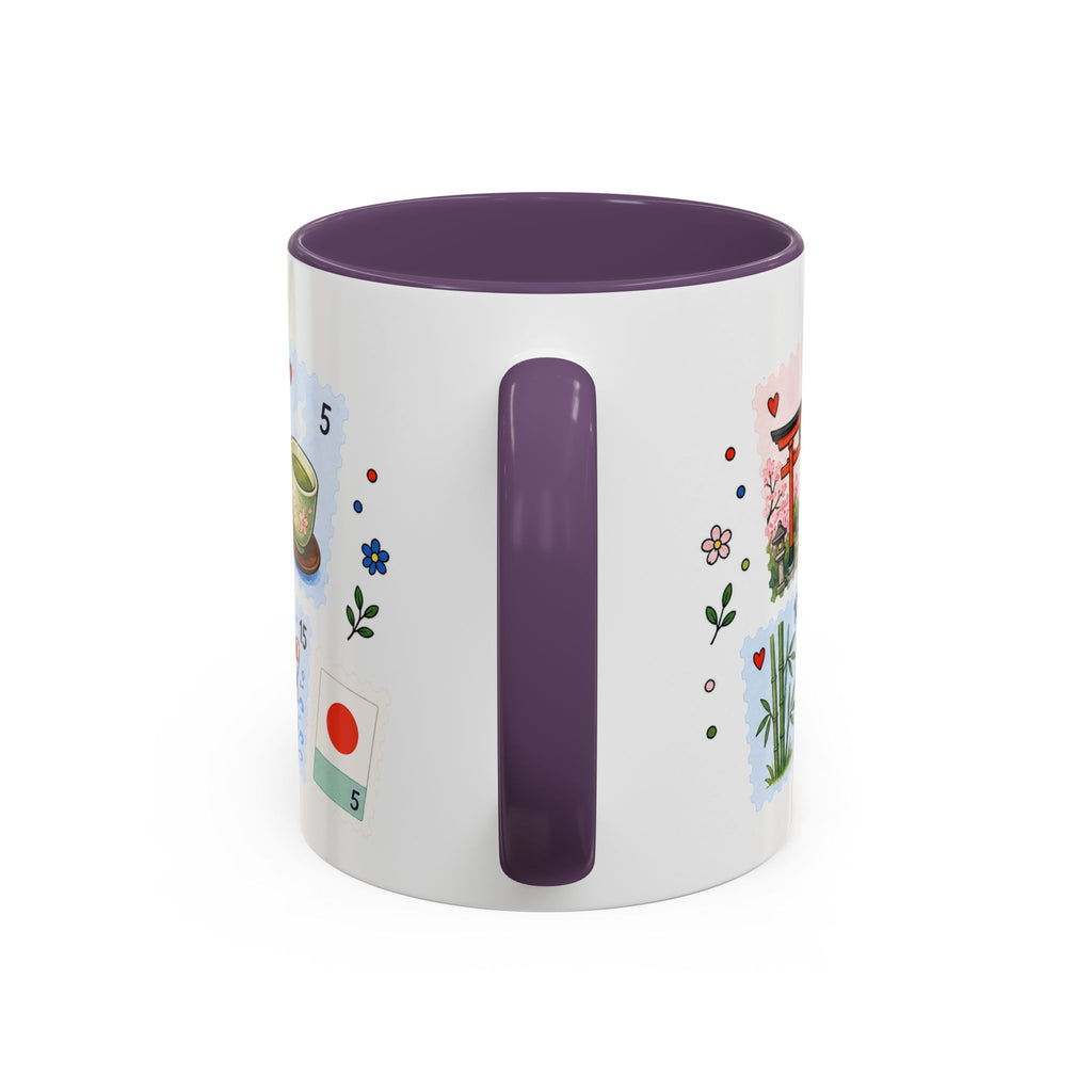 Kyoto Coffee Mug | Postage Stamp Collage Mug | Travel Souvenir Accent Cup 11oz 15oz