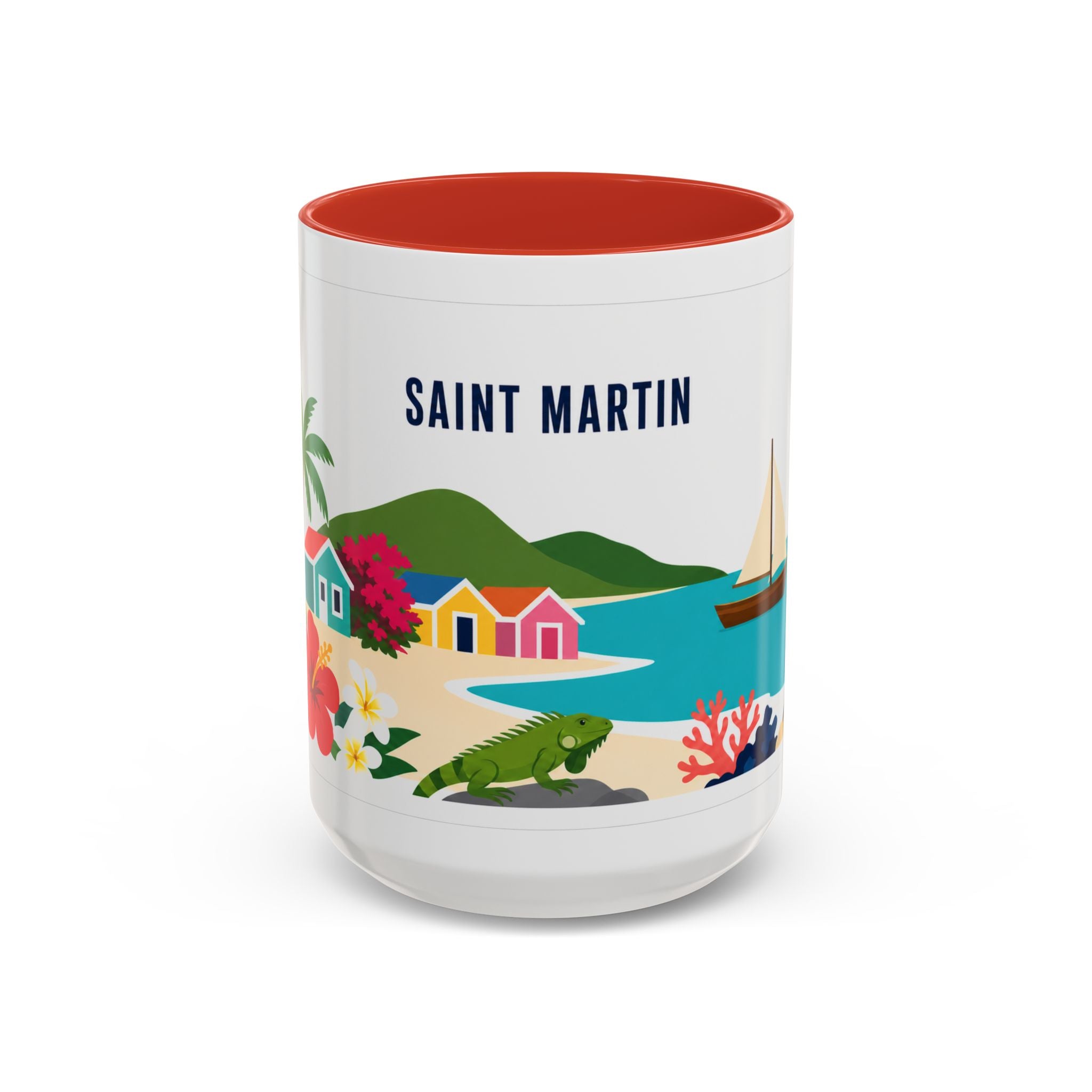 Saint Martin Coffee Mug | Travel Souvenir Accent Mug | Country Gift Ceramic Cup 11oz 15oz