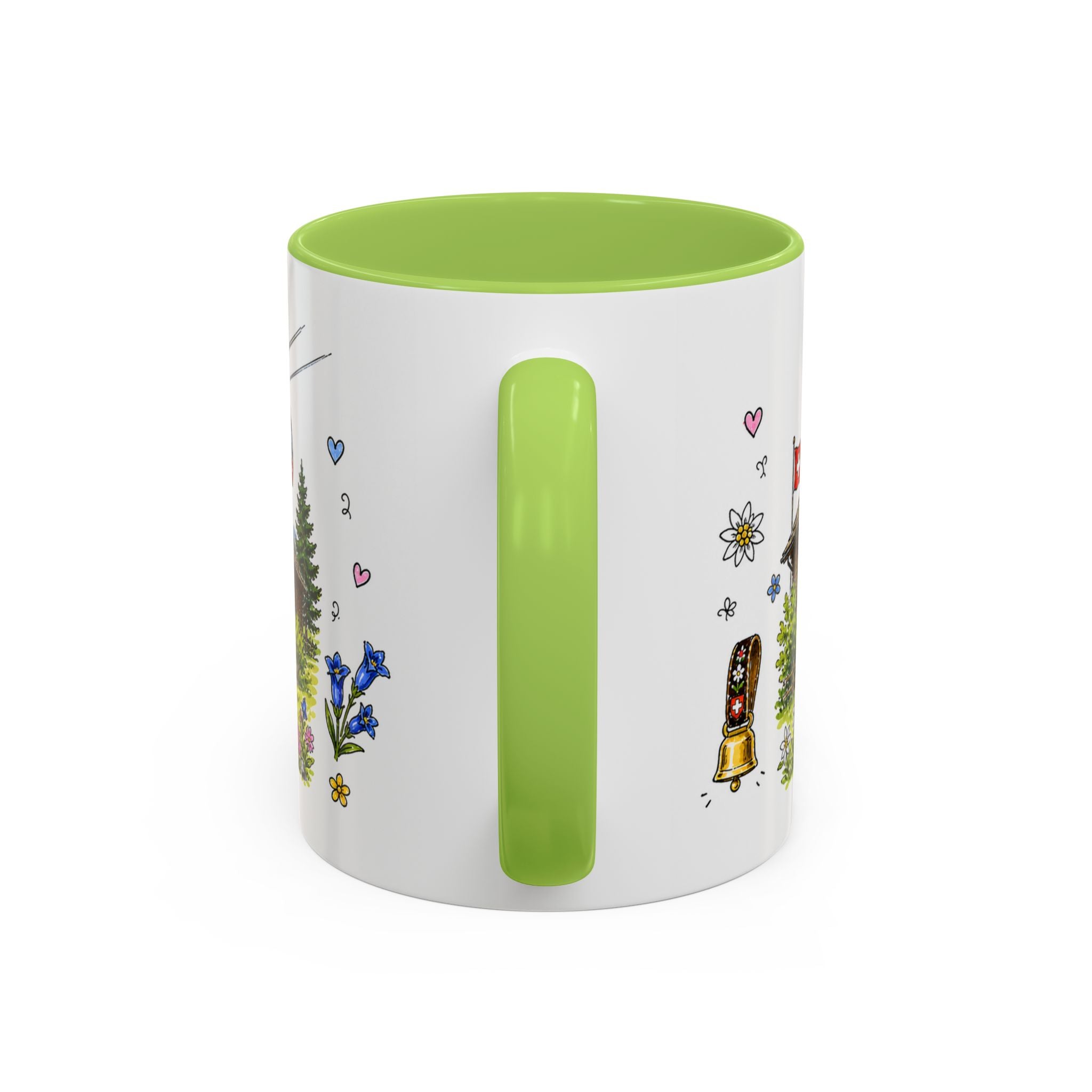 Grindelwald Illustrated Travel Mug | Switzerland Souvenir Accent Coffee Mug | 11oz 15oz Ceramic Cup