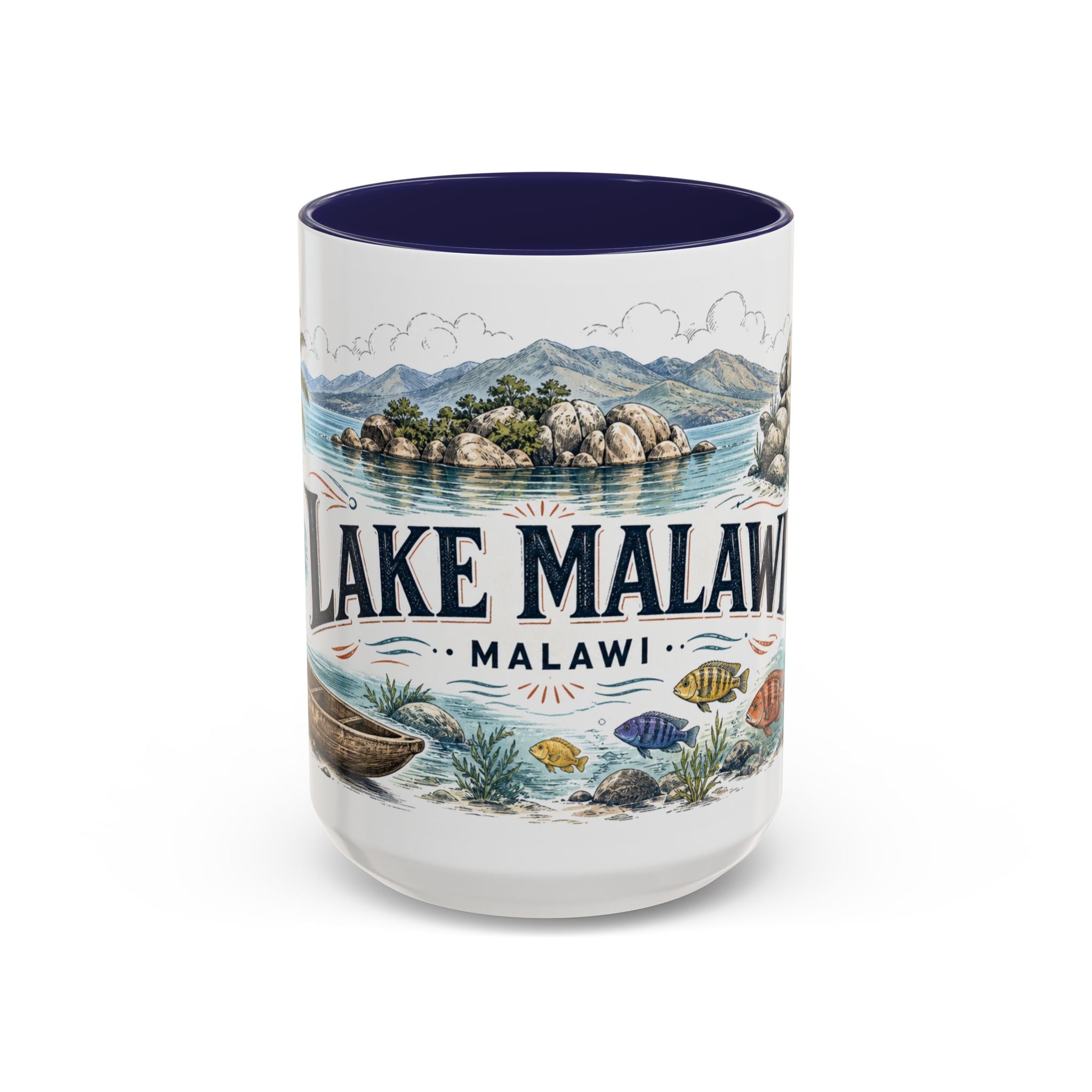 Lake Malawi Mug, Malawi Travel Souvenir, Bucket List Gift, Accent Ceramic Coffee Mug 11oz 15oz