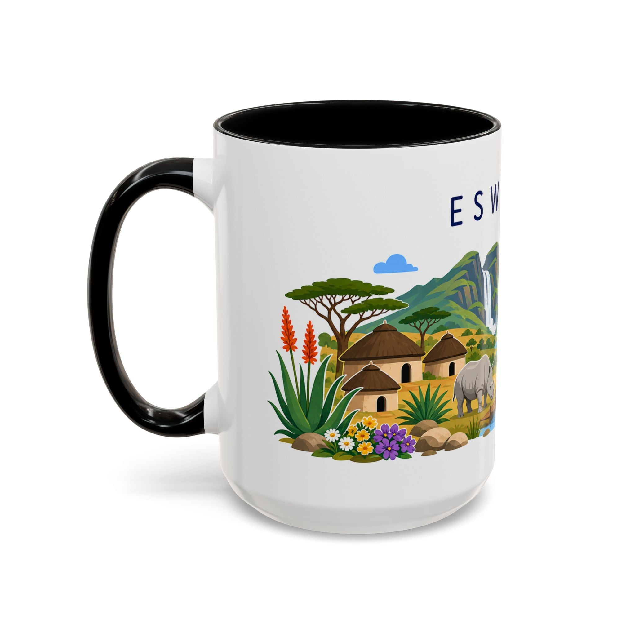 Eswatini Coffee Mug | Travel Souvenir Accent Mug | Country Gift Ceramic Cup 11oz 15oz