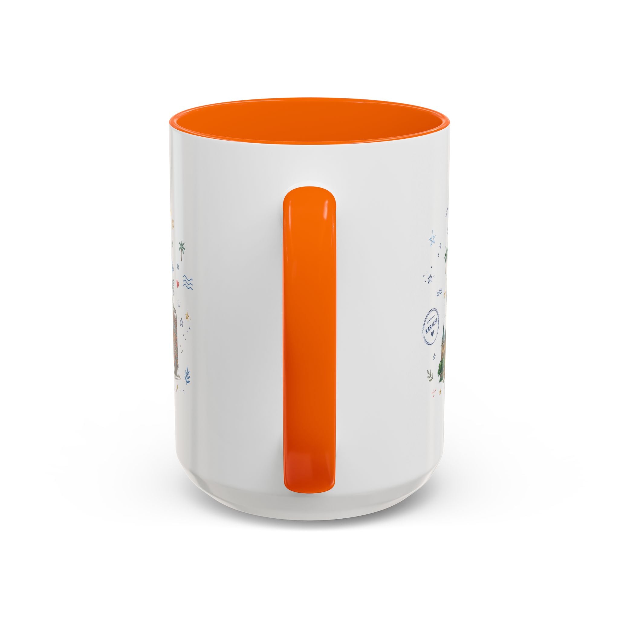 Karachi Coffee Mug | Pakistan Souvenir Travel Gift | Accent Color Ceramic 11oz 15oz