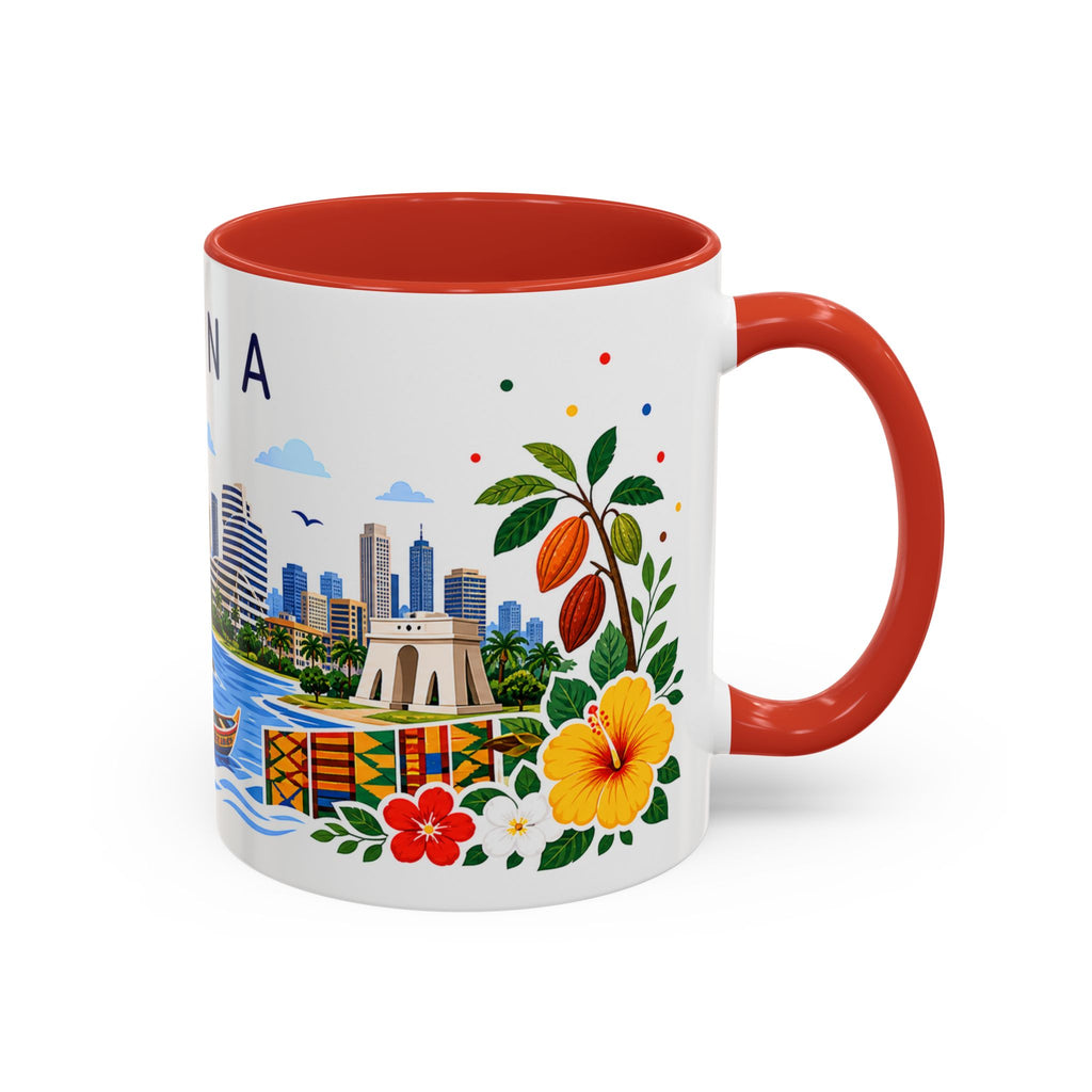 Ghana Coffee Mug | Travel Souvenir Accent Mug | Place Gift Ceramic Cup 11oz 15oz