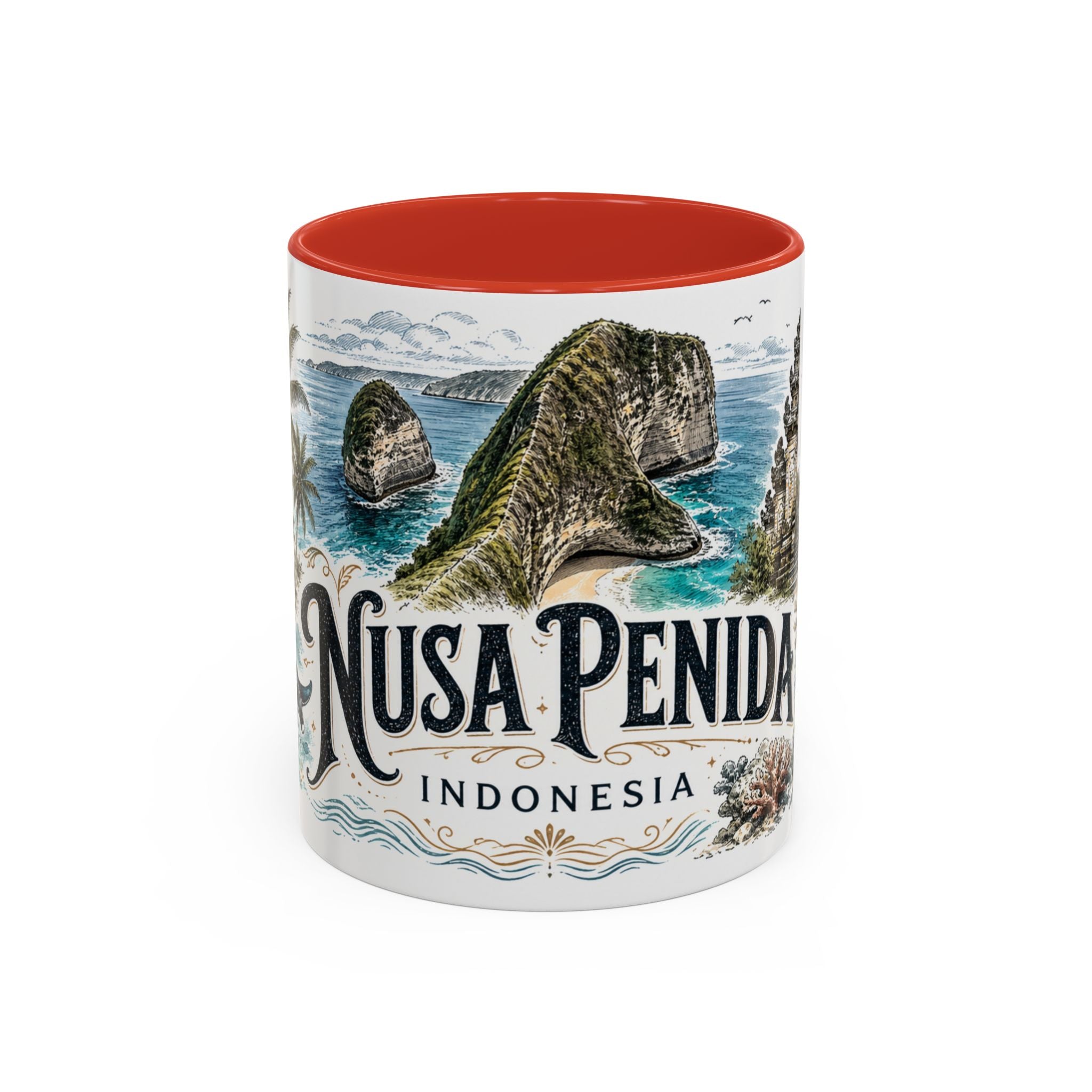 Nusa Penida Mug, Indonesia Travel Souvenir, Bucket List Gift, Accent Ceramic Coffee Mug 11oz 15oz