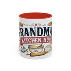 Grandma's Kitchen Hugs Coffee Mug | Gift From Grandkids | Accent Color Ceramic 11oz 15oz