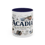 Acadia Coffee Mug | National Park Hiking Coastal Gift | Accent Color Ceramic 11oz 15oz