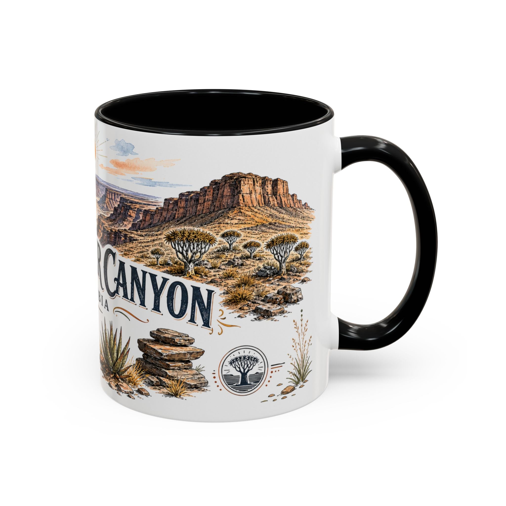 Fish River Canyon Mug, Namibia Travel Souvenir, Bucket List Gift, Accent Ceramic Coffee Mug 11oz 15oz