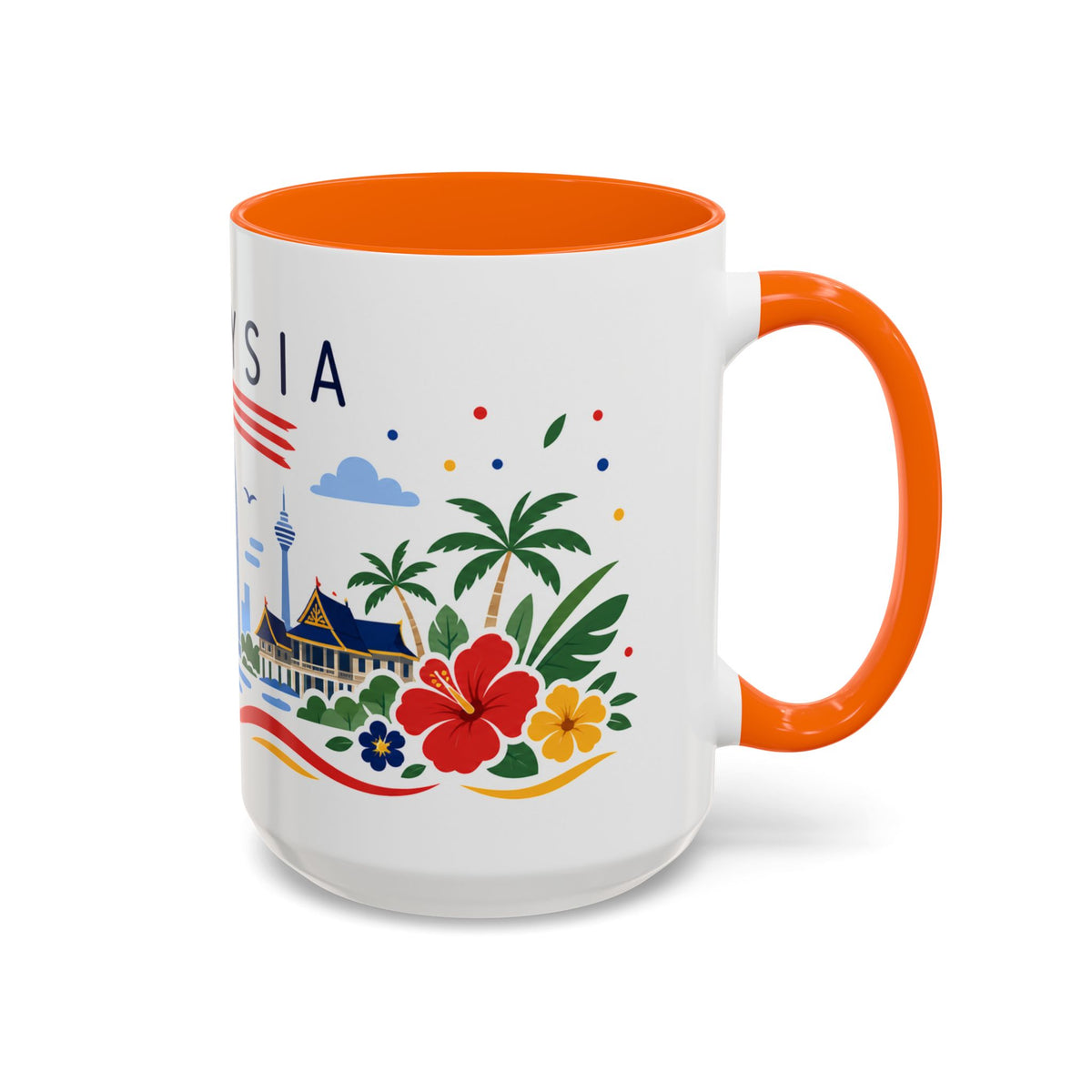 Malaysia Coffee Mug | Travel Souvenir Accent Mug | Country Gift Ceramic Cup 11oz 15oz