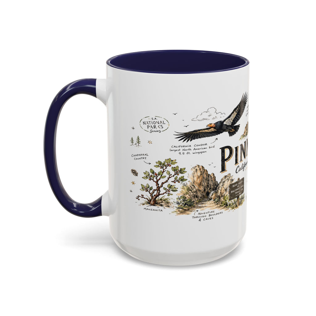 Pinnacles National Park Coffee Mug | California Rock Climbing Condor Gift | Accent Color Ceramic 11oz 15oz