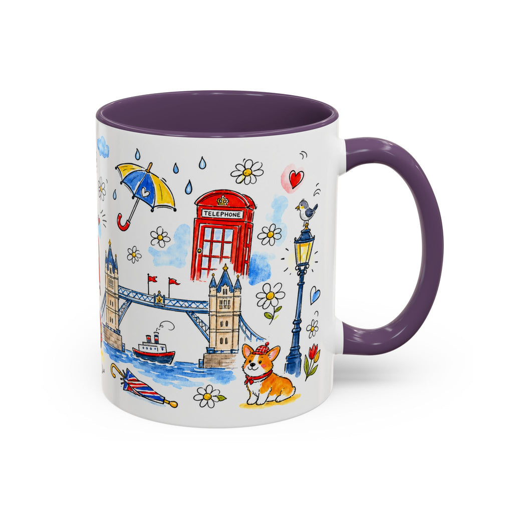 London Travel Mug | European City Souvenir Accent Coffee Mug | 11oz 15oz Ceramic Cup
