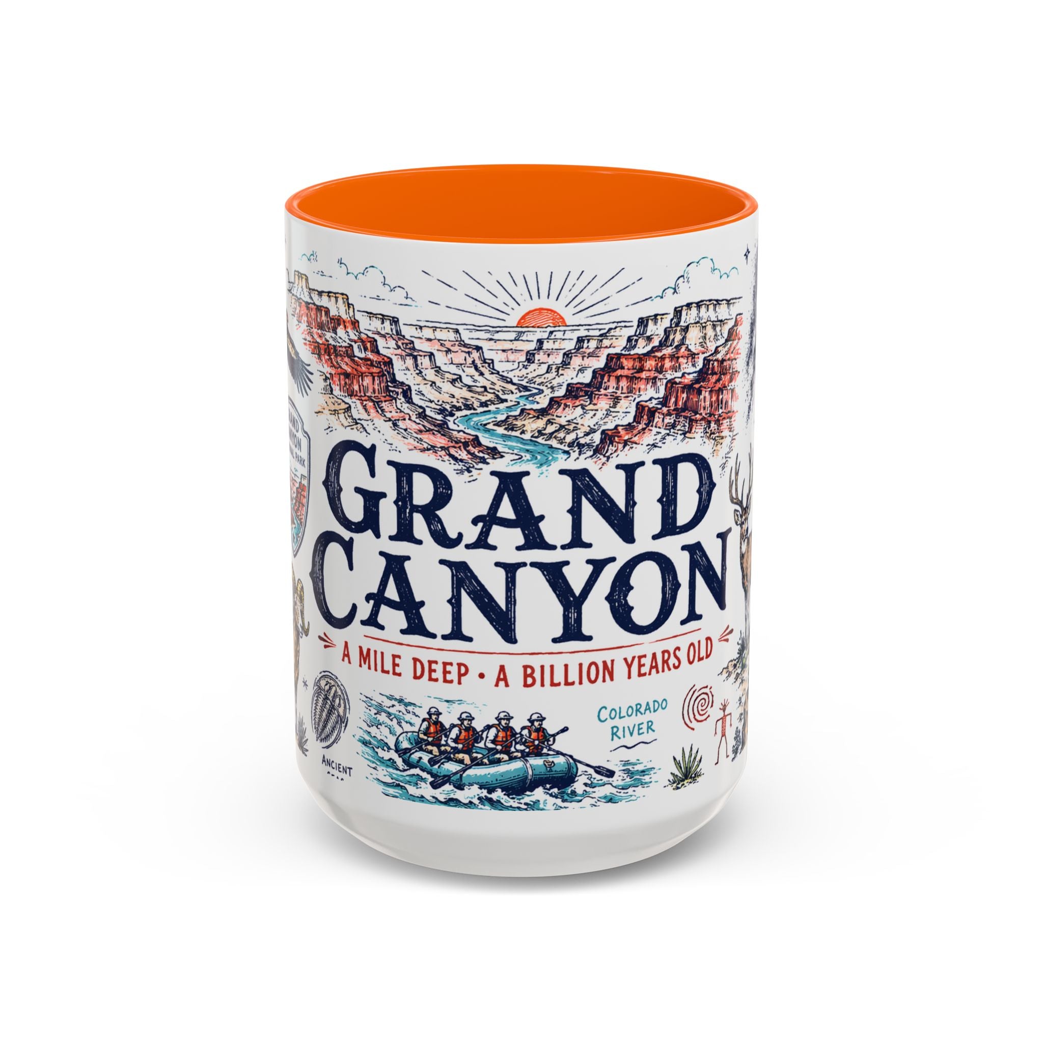 Grand Canyon National Park Coffee Mug | Hiking Camping Nature Gift | Accent Color Ceramic 11oz 15oz