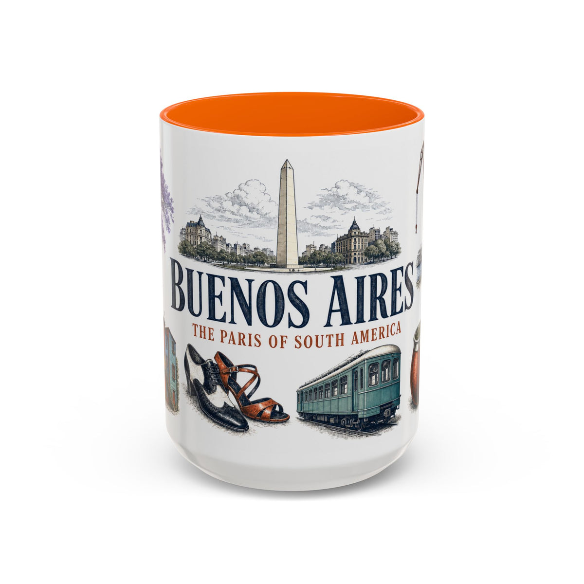 Buenos Aires Coffee Mug | Argentina Travel Souvenir | Vintage Illustrated City Gift | 11 oz 15 oz Accent Mug