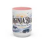 Virginia Beach Coffee Mug | United States Travel Souvenir | Vintage Illustrated City Gift | 11 oz 15 oz Accent Mug