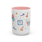 New Year Party Mug | Balloon Popper Watercolor Celebration Gift | Accent Cup 11oz 15oz
