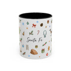 Santa Fe Christmas Mug | Watercolor City Souvenir | Ceramic Coffee Cup (11oz 15oz)