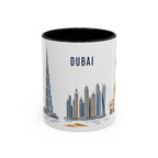 Dubai Coffee Mug | United Arab Emirates Travel Souvenir | Porcelain Decal City Gift | 11oz 15oz Accent Mug