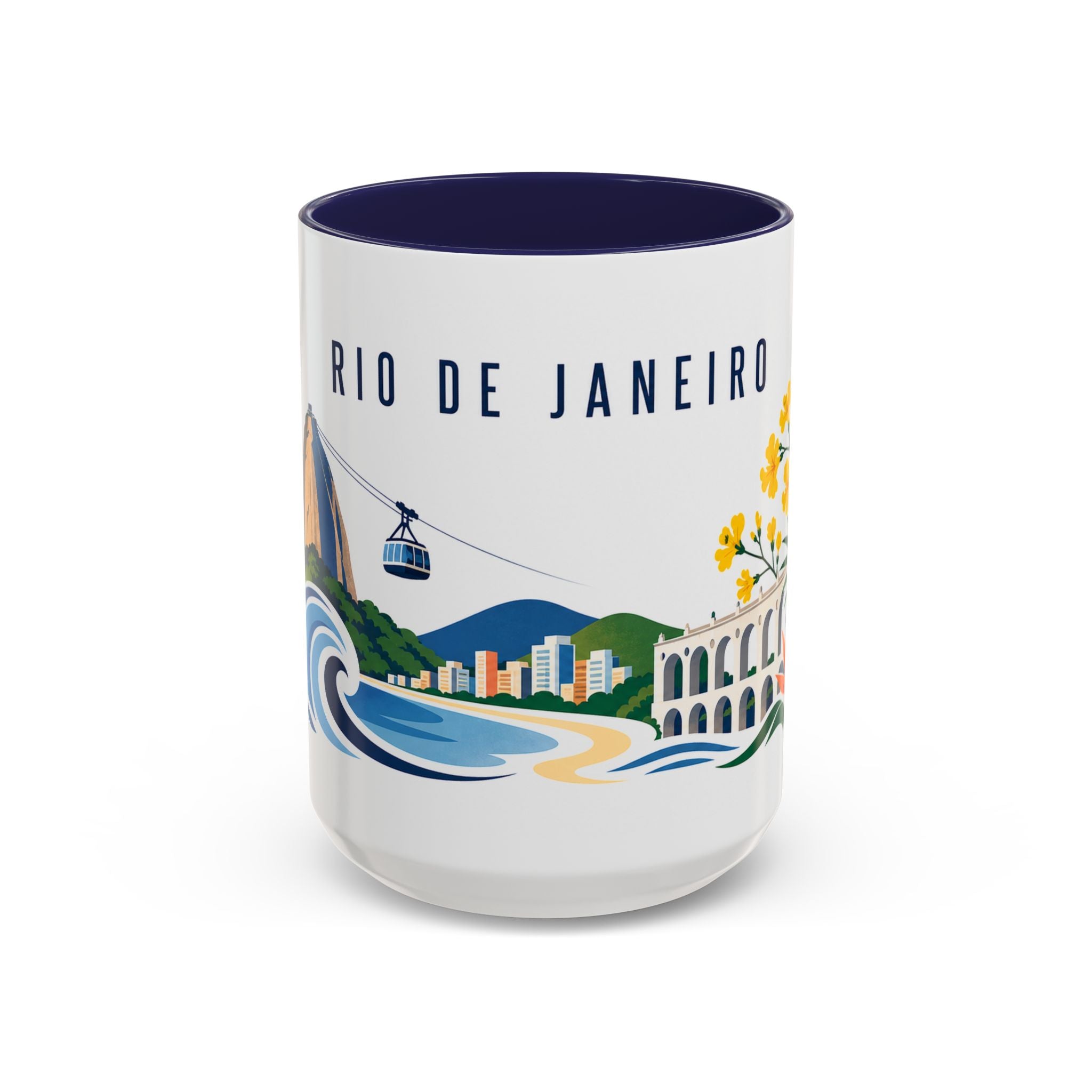 Rio De Janeiro Coffee Mug | Brazil Travel Souvenir | Porcelain Decal City Gift | 11oz 15oz Accent Mug