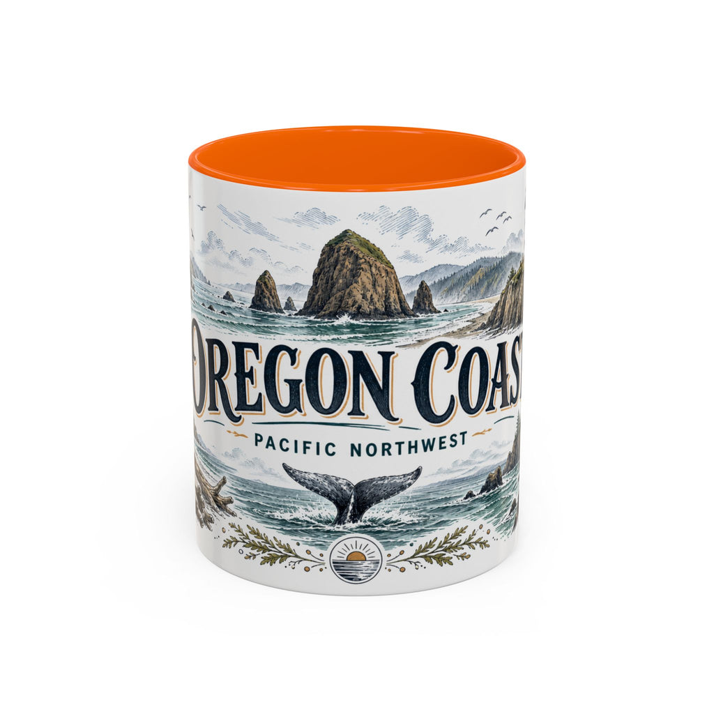 Oregon Coast Mug, Pacific Northwest Travel Souvenir, Bucket List Gift, Accent Ceramic Coffee Mug 11oz 15oz